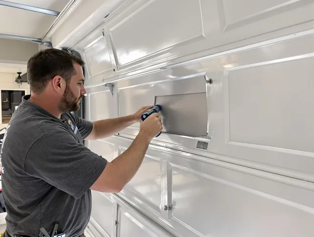 Garage door panel repair by Bradenton Garage Door Repair in Bradenton