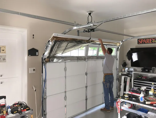 Garage door section replacement by Bradenton Garage Door Repair in Bradenton