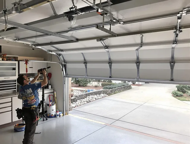 Garage door track repair service by Bradenton Garage Door Repair in Bradenton
